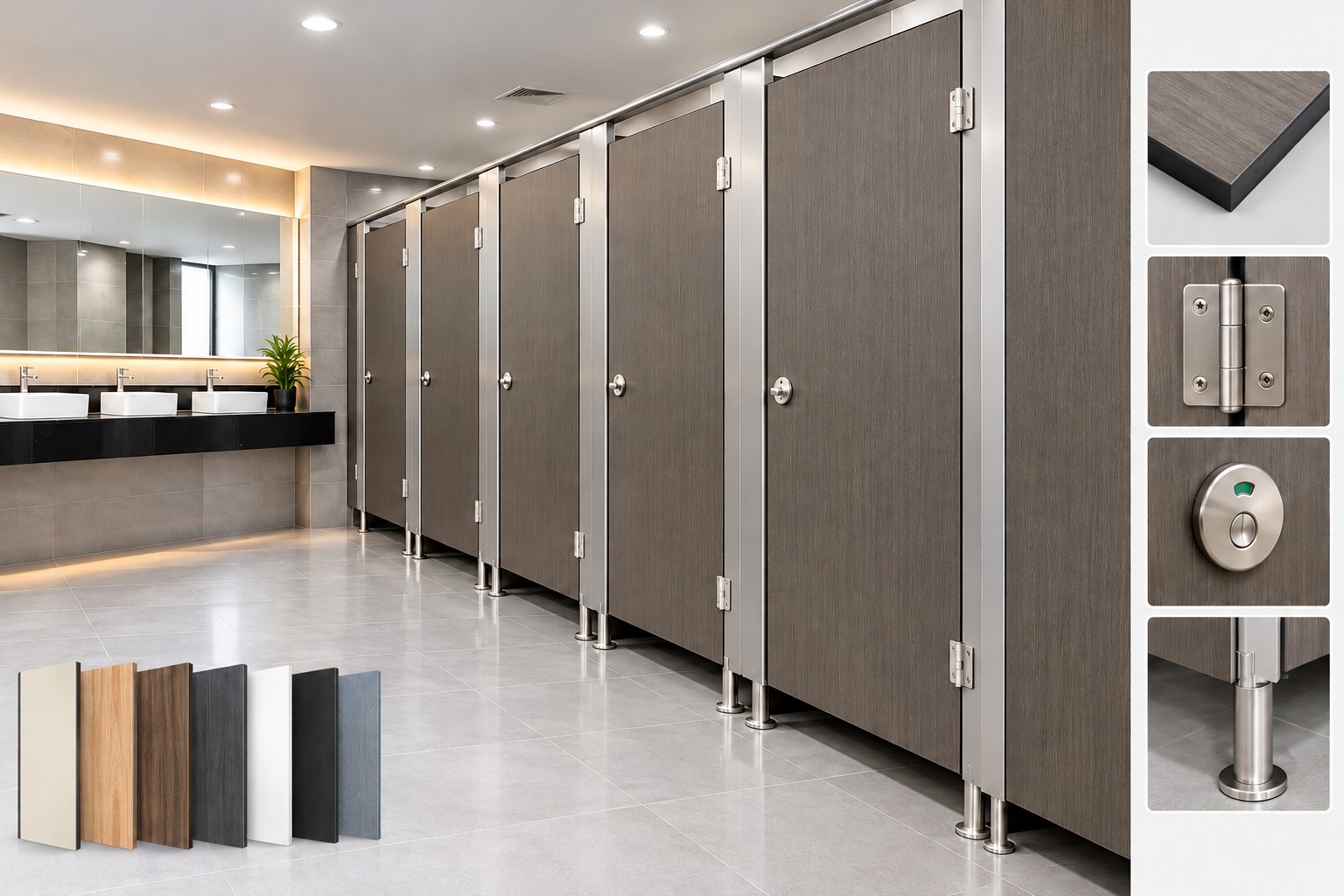 HPL Waterproof Toilet Cubicle Partitions by Galaxy Cubicle India